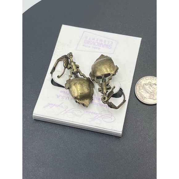 Anne Koplik Signed Cushion Cut Mint Swarovski Crystal Pierced Earrings New - Picture 14 of 15